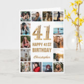 Carte 31e Joyeux Anniversaire Collage photo d'or et de b (Fleur jaune)