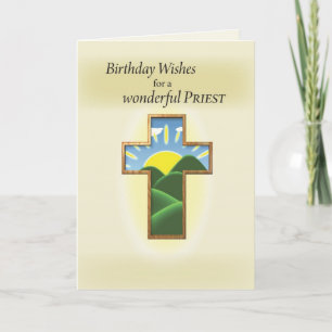 Carte 3272 Prêtre d'anniversaire, Croix
