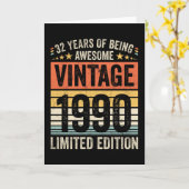 Carte 32 Ans À Être Génial Vintage 1990 (Fleur jaune)