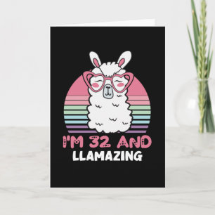 Carte 32 ans Anniversaire lamazing 32e anniversaire Llam