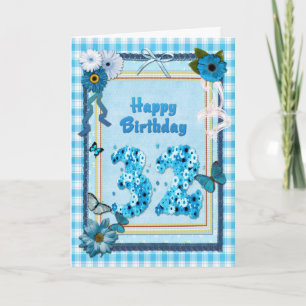 Carte 32e anniversaire avec un effet de scrapbook