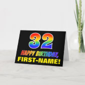Carte 32e anniversaire : Bold, amusant, simple, arc-en-c (Devant)