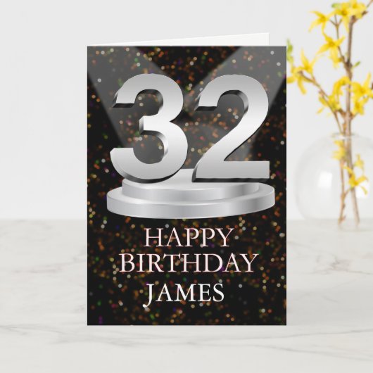 Carte 32e anniversaire Points saillants Ajouter une cart (Fleur jaune)