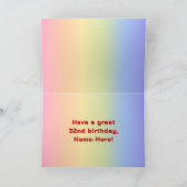 Carte 32e anniversaire : Rainbow Text, Custom Photos & N (Intérieur)