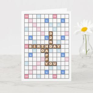 Carte 32e anniversaire, Word Game Board