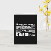 Carte 32e fête d'anniversaire Grand 32 ans (Fleur jaune)