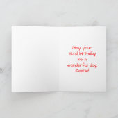 Carte 32nd Birthday: Loving Hearts Pattern, Rainbow # 32 (Intérieur)