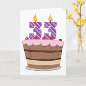 Carte 33 ans sur le gâteau d'anniversaire (Fleur jaune)