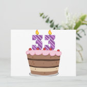 Carte 33 ans sur le gâteau d'anniversaire (Debout devant)