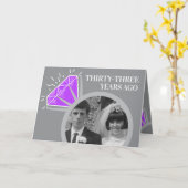 Carte 33e anniversaire bague Amethys maintenant puis pho (Fleur jaune)