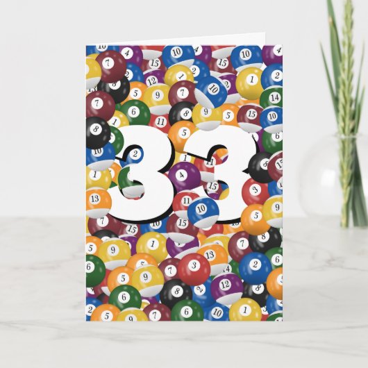Carte 33e anniversaire Billiard Balls (Devant)