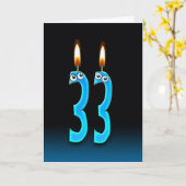 Carte 33e anniversaire bougies (Fleur jaune)