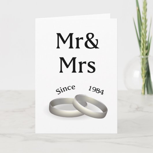 Carte 33e anniversaire de mariage Mr et Mme depuis 1984 (Devant)