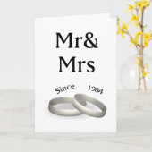 Carte 33e anniversaire de mariage Mr et Mme depuis 1984 (Fleur jaune)