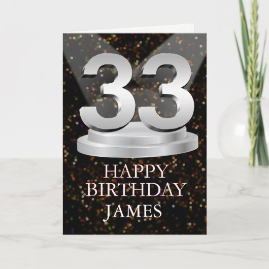 Carte 33e anniversaire Points saillants Ajouter une cart (Devant)