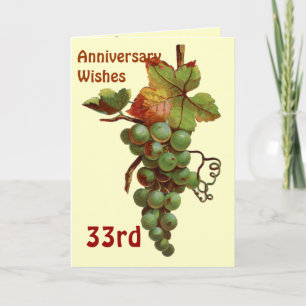 Carte 33e anniversaire souhaits, personnalisable