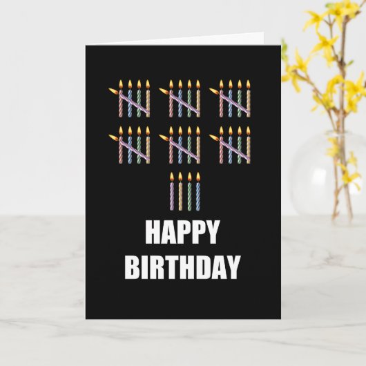 Carte 34e anniversaire avec bougies (Fleur jaune)
