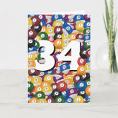 Carte 34e anniversaire Billiard Balls (Devant)