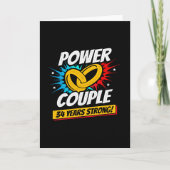 Carte 34e anniversaire de mariage Couples 34 ans forts (Devant)
