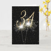 Carte 34e anniversaire du mariage (Fleur jaune)
