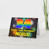 Carte 34e anniversaire : Feux d'artifice de célébration (Devant)