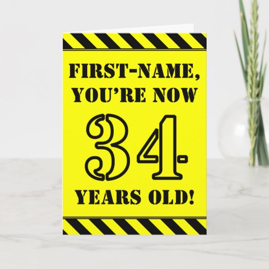 Carte 34e anniversaire : Jeu de style de crayon amusant  (Devant)