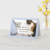 Carte 3588 Admin Pro Cat Ordinateur, Humour (Fleur jaune)