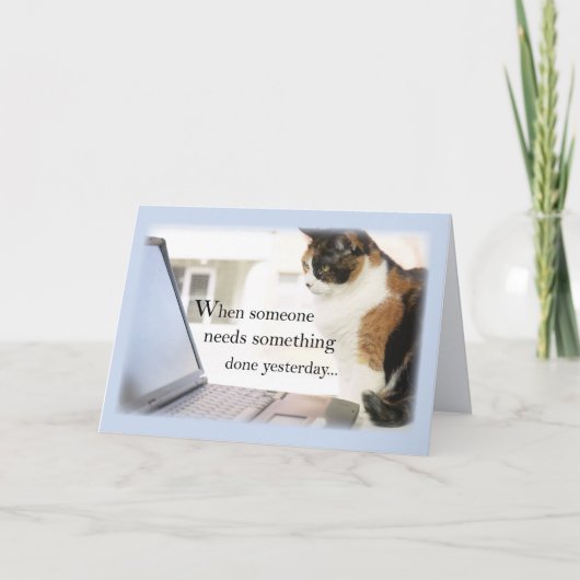 Carte 3588 Admin Pro Cat Ordinateur, Humour (Devant)