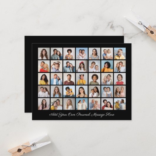 Carte 35 Photo Collage Ajoutez votre couleur modifiable (Devant/Arrière en situation)