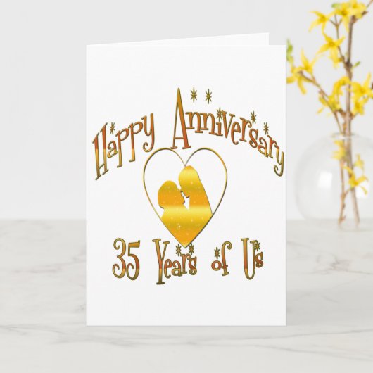 Carte 35e anniversaire (Fleur jaune)