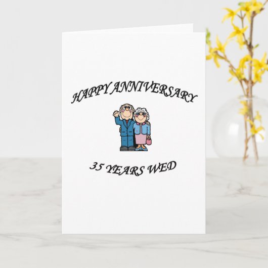 Carte 35e ANNIVERSAIRE (Fleur jaune)