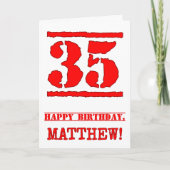 Carte 35e anniversaire : Amusant, Timbre en caoutchouc r (Devant)