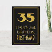 Carte 35e anniversaire - Art Déco Inspiré Look "35" & No (Devant)