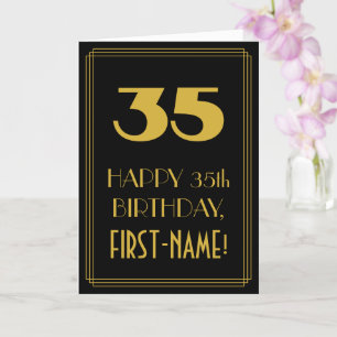 Carte 35e anniversaire - Art Déco Inspiré Look "35" & No