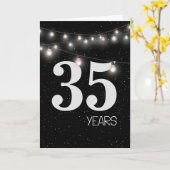 Carte 35e anniversaire avec lumières et étoiles (Fleur jaune)