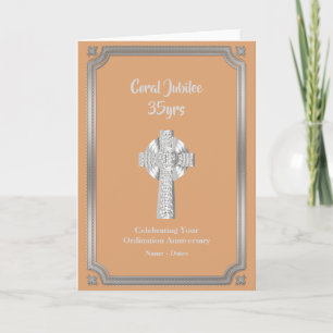 Carte 35e Anniversaire d'ordination Jubilé Prêtre Coral