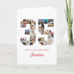 Carte 35e anniversaire Numéro 35 Photo Collage personnal