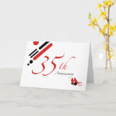 Carte 35e anniversaire (oiseaux mods) (Fleur jaune)