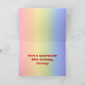 Carte 35e anniversaire : Rainbow Text, Custom Photos & N (Intérieur)