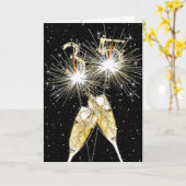 Carte 35e anniversaire Sparklers and Champagne Toast (Fleur jaune)