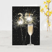 Carte 35e anniversaire Sparklers au vin blanc (Fleur jaune)