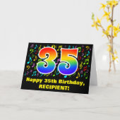 Carte 35e anniversaire : Symboles de musique colorée et (Fleur jaune)