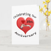 Carte 35ème. Anniversaire (Fleur jaune)