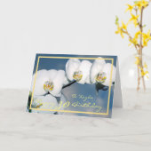 Carte 35ème Anniversaire Kayla White Orchids Elégant cad (Fleur jaune)