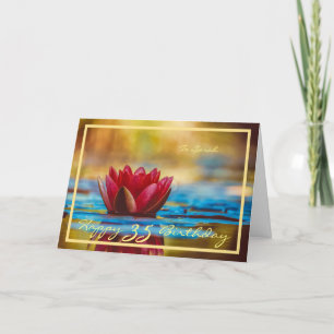 Carte 35ème Anniversaire Sarah Red Water Lily Elegant Go