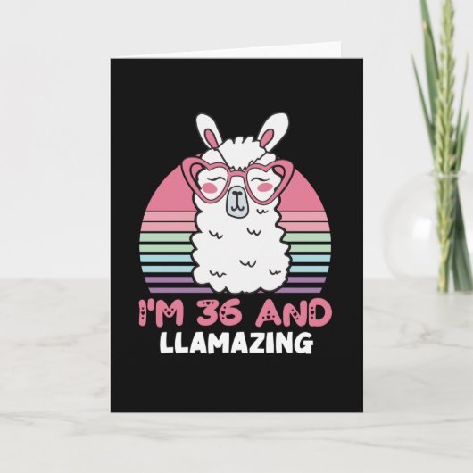 Carte 36 ans Anniversaire lamazing 36e anniversaire Llam (Devant)