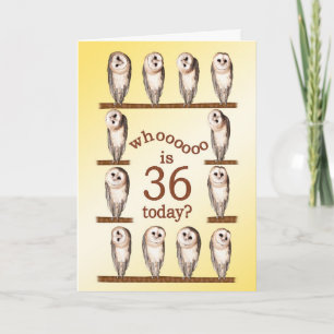 Carte 36e anniversaire, Curious owls card.