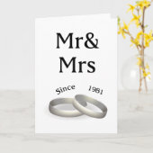 Carte 36e anniversaire de mariage Mr et Mme depuis 1981 (Fleur jaune)
