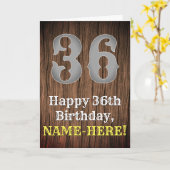 Carte 36e anniversaire : Pays inspiré par l'Ouest Look, (Fleur jaune)
