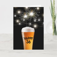 36e anniversaire Sparkler en verre de bière